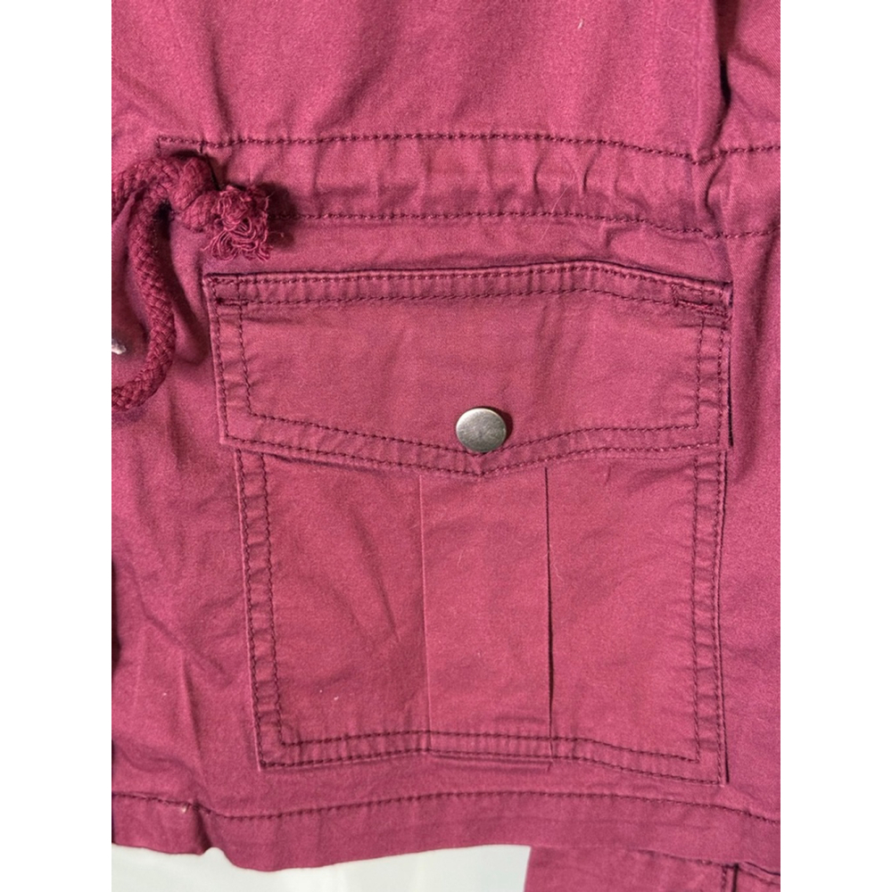 Mudd Burgundy Utility Jacket Snap Front Drawstrin… - image 4